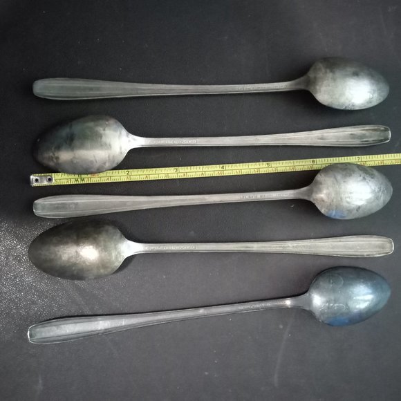 Set silverplated flatware silverware 5 long tea spoons Wallace Brothers - Picture 2 of 6